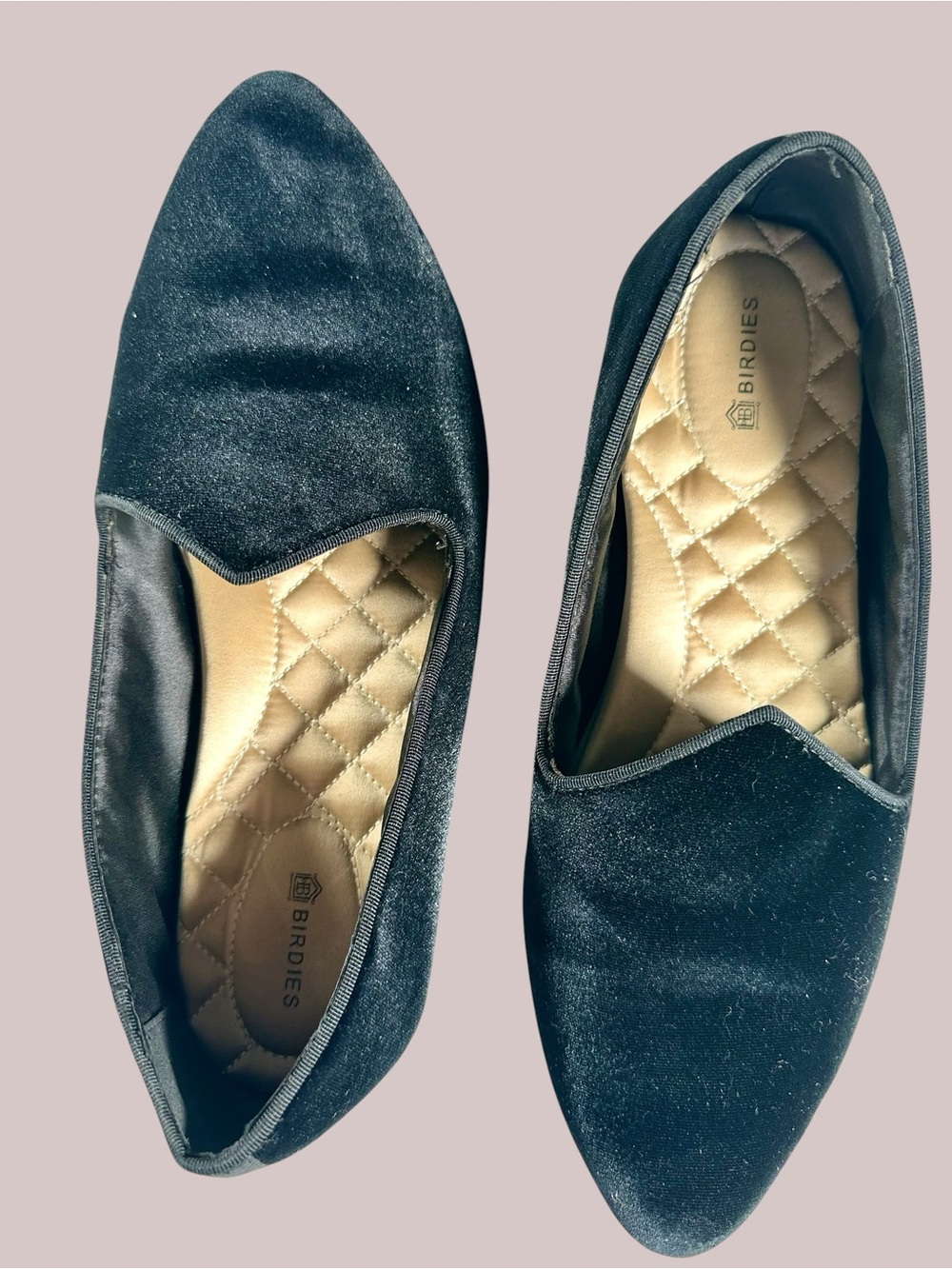 Birdies Women’s The Heron-Black Velvet Slip-On Flats - Picture 8 of 13